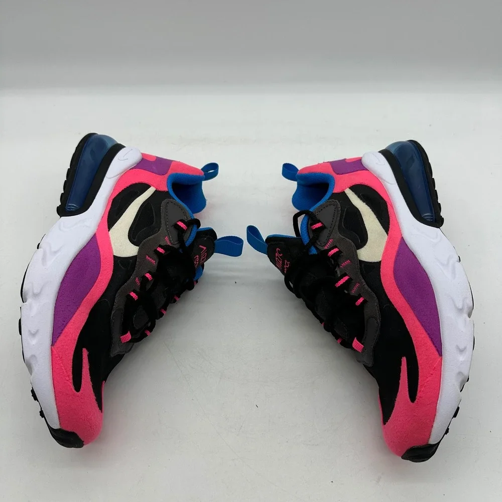 Nike Air Max 270 React BQ0101-001 Kids Size 6Y Black Pink Blue Youth Sneakers